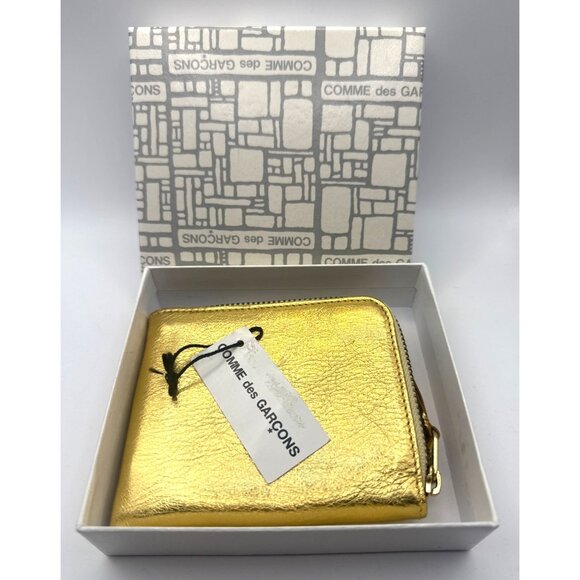 Comme Des Garçons Gold Leather Zip Wallet - Picture 1 of 6